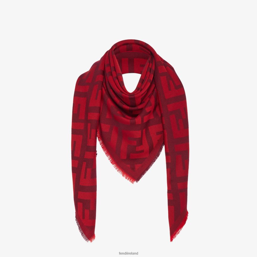 Fendi Women Wool And Cashmere Shawl R06TFR408 Accessories Red