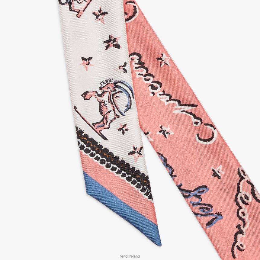 Fendi Women Wrappy Silk Bandeau R06TFR10 Accessories Pink