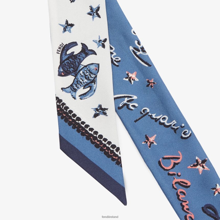 Fendi Women Wrappy Silk Bandeau R06TFR110 Accessories Blue