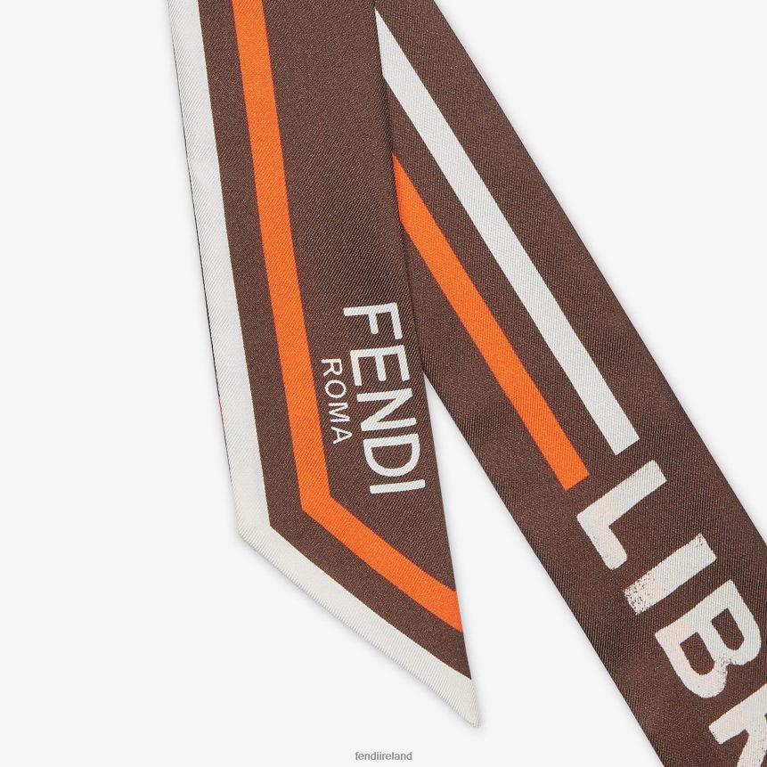 Fendi Women Wrappy Silk Bandeau R06TFR113 Accessories Brown