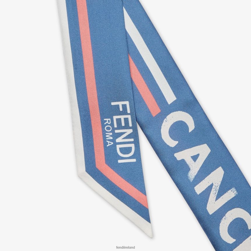 Fendi Women Wrappy Silk Bandeau R06TFR124 Accessories Blue
