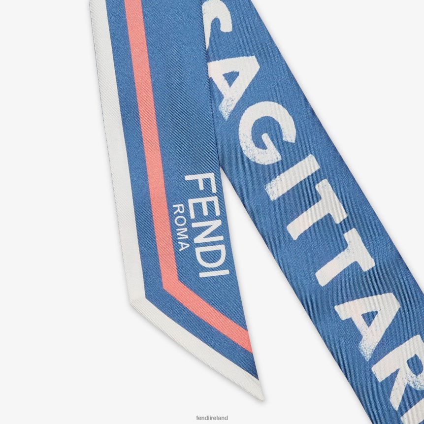 Fendi Women Wrappy Silk Bandeau R06TFR128 Accessories Blue