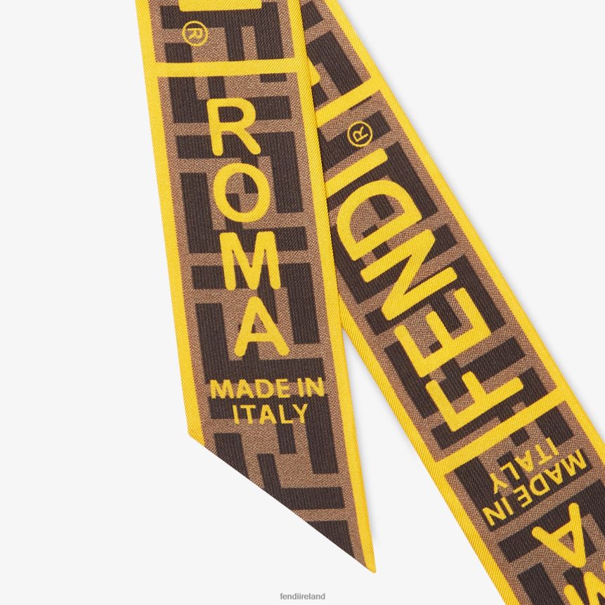 Fendi Women Wrappy Silk Bandeau R06TFR505 Accessories Yellow