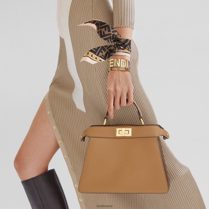 Fendi Women Wrappy Silk Bandeau R06TFR5 Accessories Brown