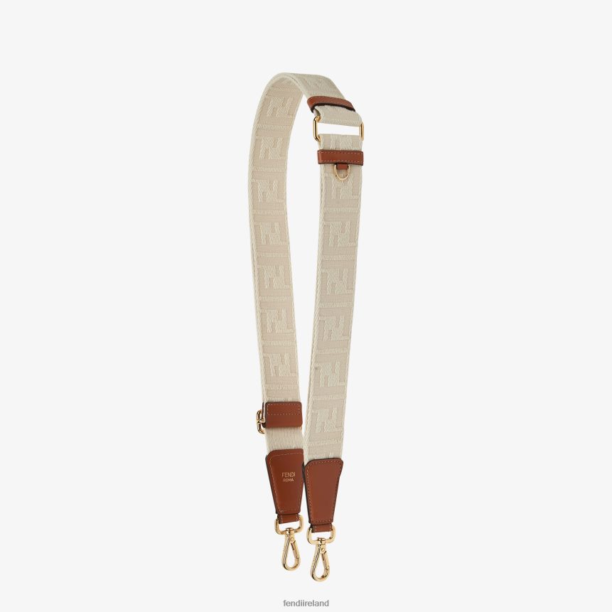 Fendi Women Ivory Ribbon Shoulder Strap R06TFR93 Accessories White
