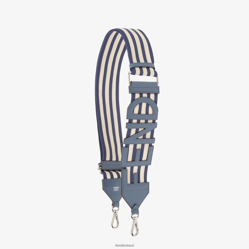 Fendi Women Macrame Ribbon Shoulder Strap R06TFR102 Accessories Blue
