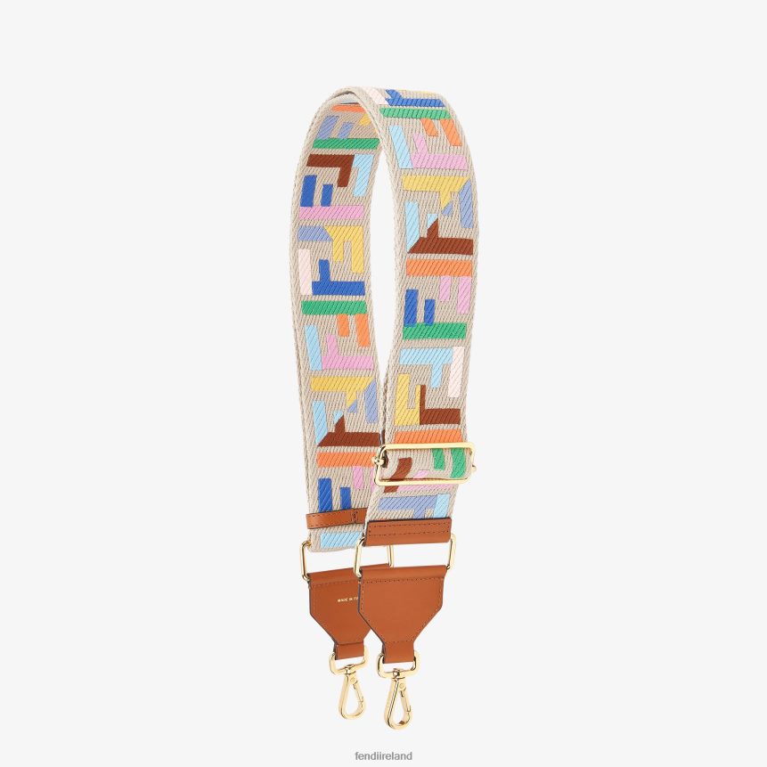 Fendi Women Ribbon Shoulder Strap R06TFR379 Accessories Beige