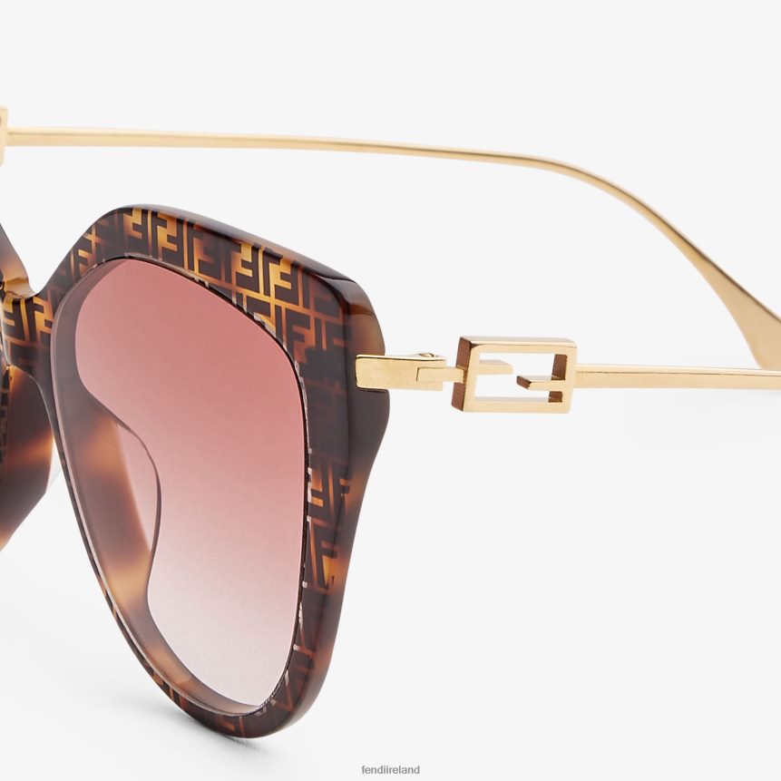 Fendi Women FF Havana Acetate And Metal Sunglasses R06TFR370 Accessories Fashion