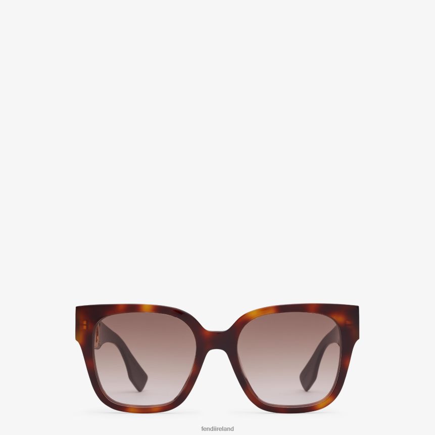 Fendi Women Havana Acetate Sunglasses R06TFR325 Accessories Brown