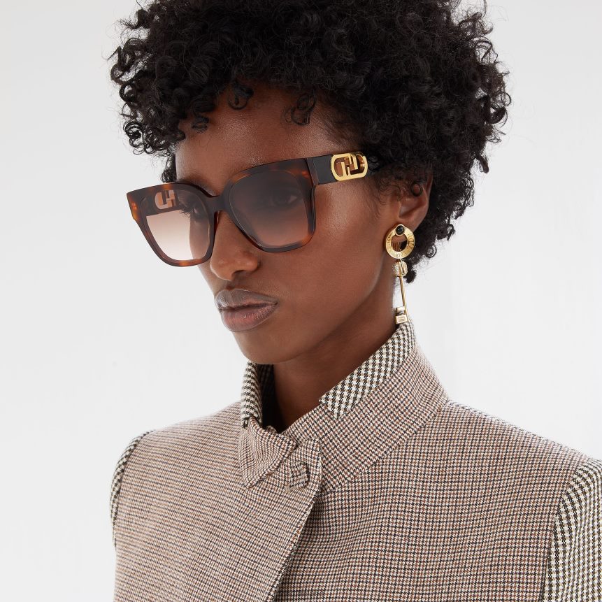 Fendi Women Havana Acetate Sunglasses R06TFR325 Accessories Brown