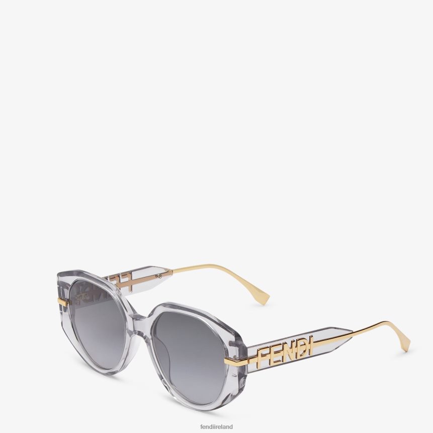 Fendi Women Transparent Acetate Sunglasses R06TFR271 Accessories Gray