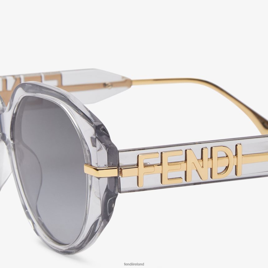 Fendi Women Transparent Acetate Sunglasses R06TFR271 Accessories Gray