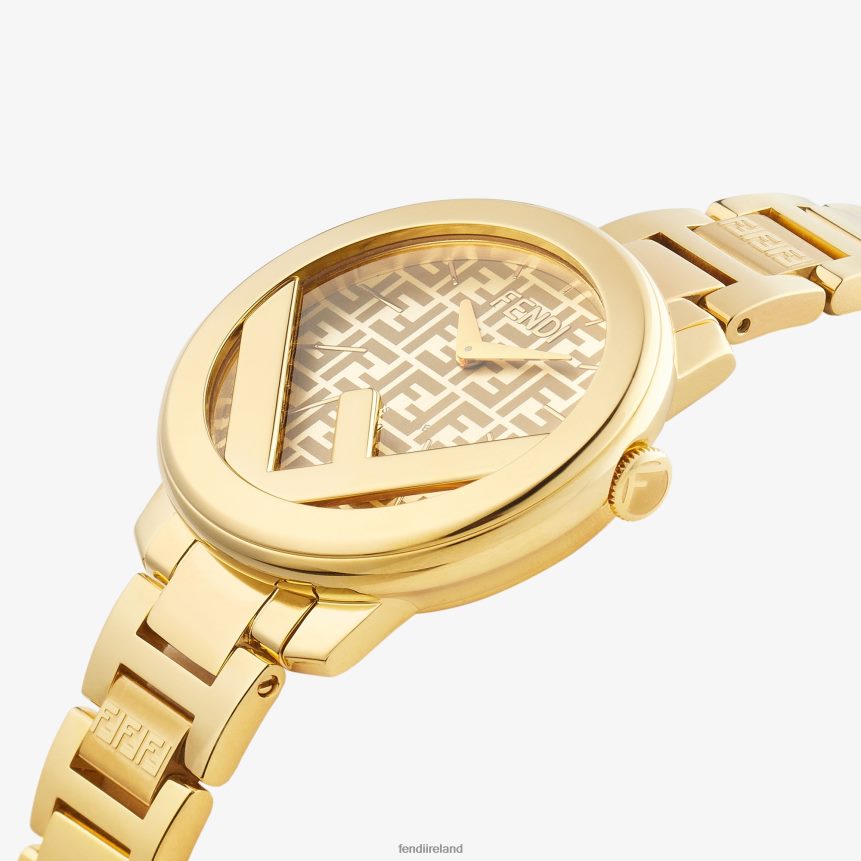 Fendi Women 28mm - Round Watch With Logo R06TFR171 Accessories Gold