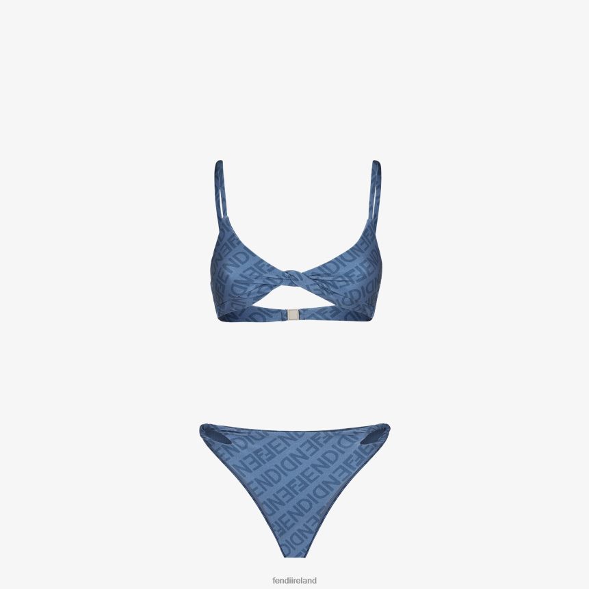 Fendi Women Lycra Bikini R06TFR1025 Apparel Blue