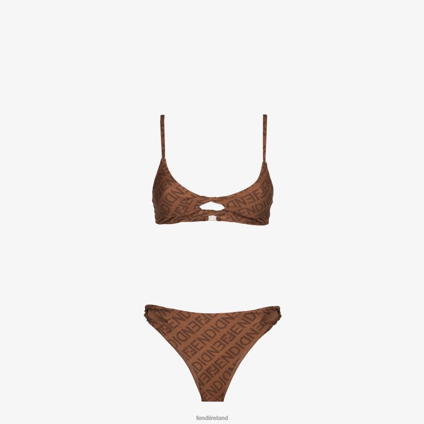 Fendi Women Lycra Bikini R06TFR1057 Apparel Brown