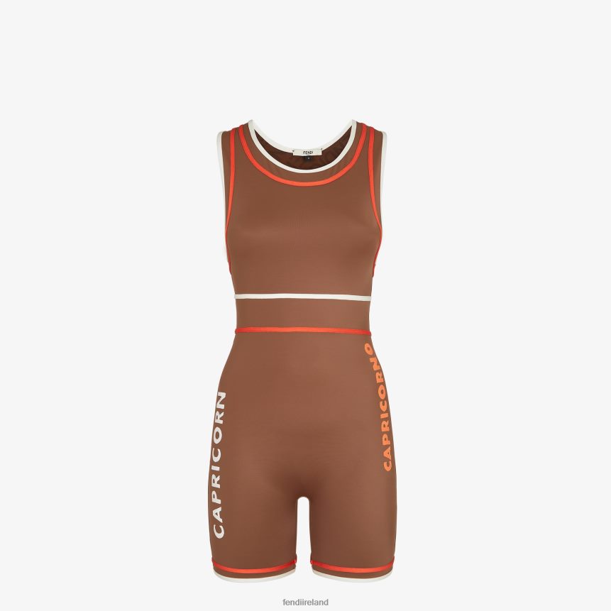 Fendi Women Lycra Bodysuit R06TFR1056 Apparel Brown