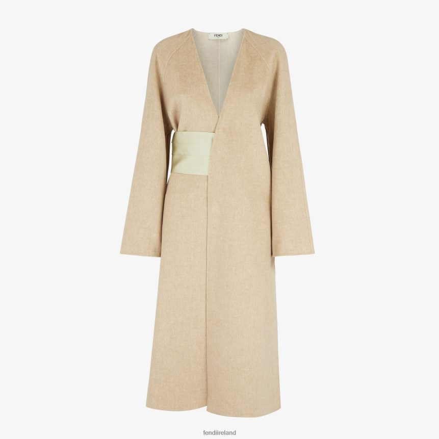 Fendi Women Double-Sided Wool Overcoat R06TFR1111 Apparel Beige