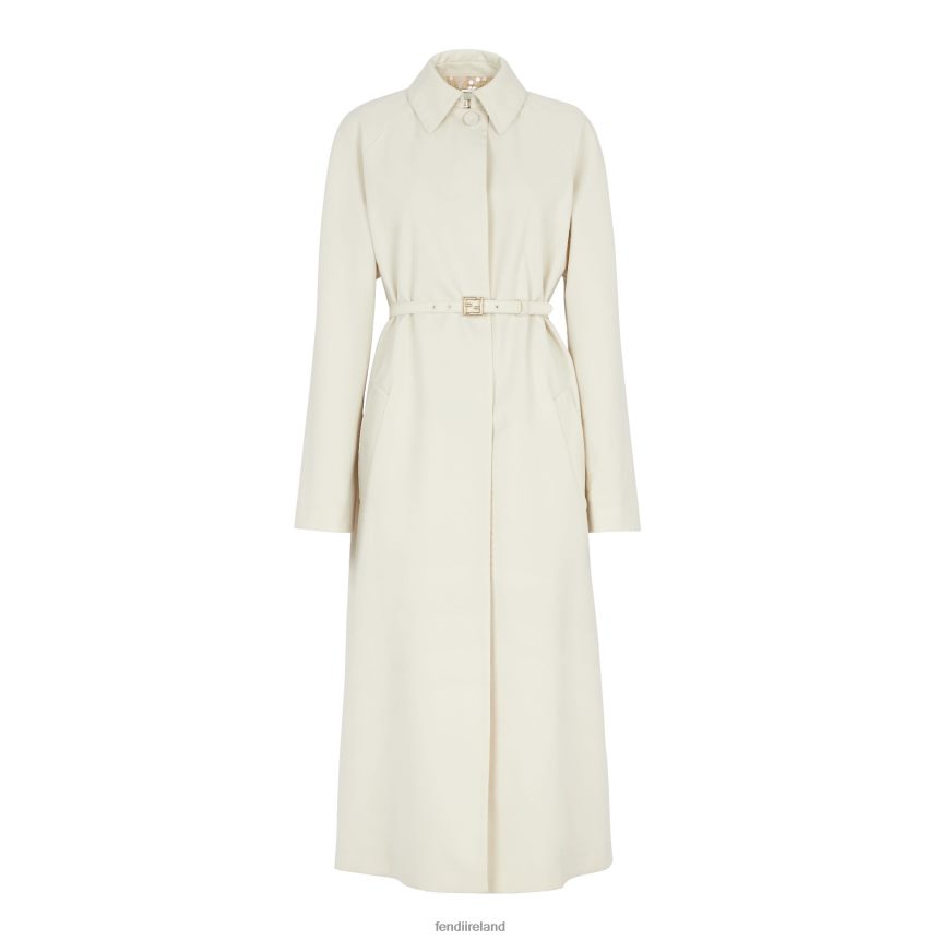 Fendi Women Fabric Trench Coat R06TFR947 Apparel White