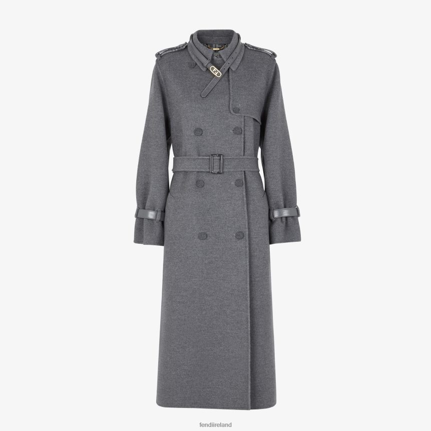 Fendi Women Wool Coat R06TFR1213 Apparel Gray