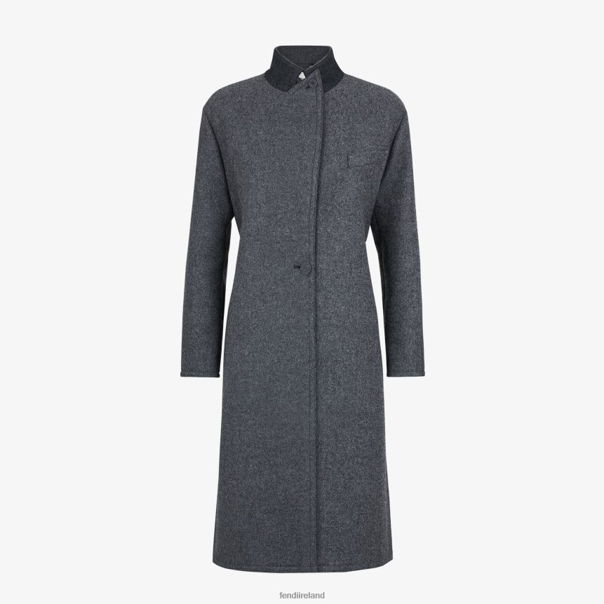 Fendi Women Wool Coat R06TFR1215 Apparel Gray
