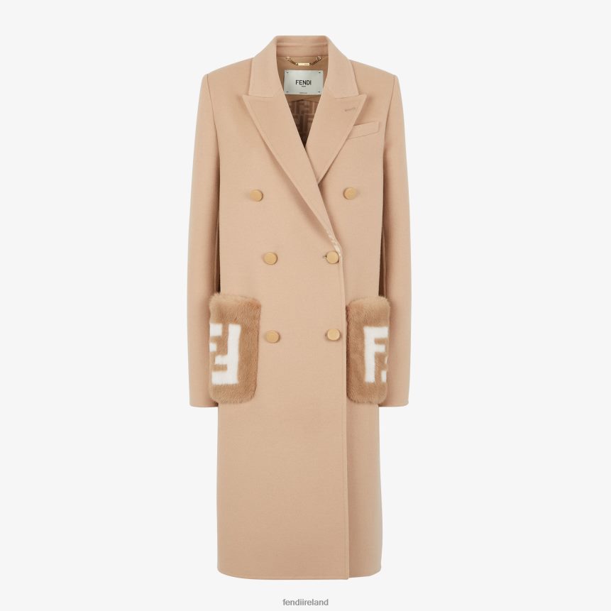 Fendi Women Wool Coat R06TFR1226 Apparel Beige