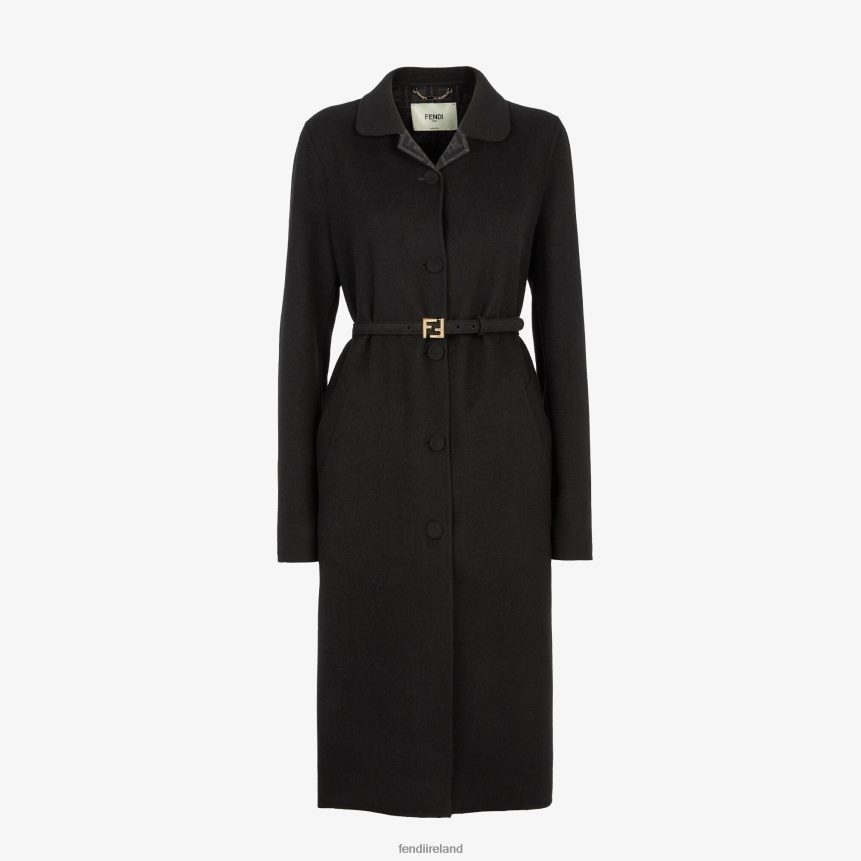 Fendi Women Wool Overcoat R06TFR1005 Apparel Black