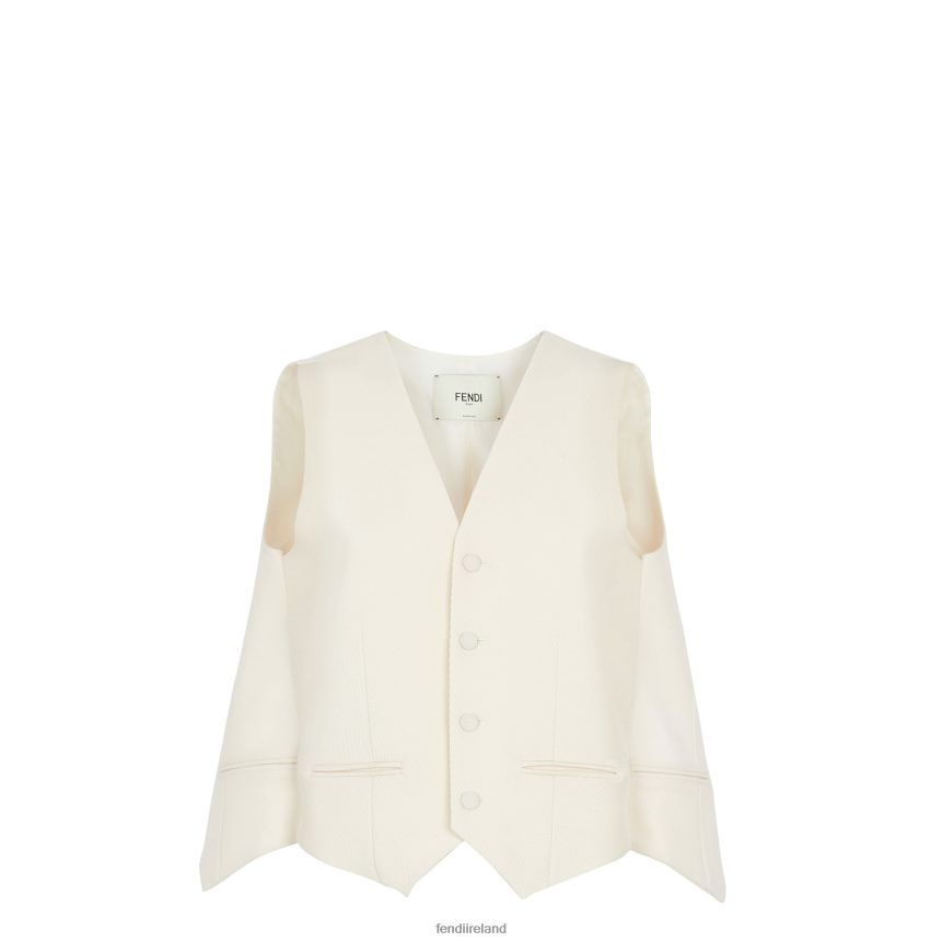 Fendi Women Wool Vest R06TFR946 Apparel White