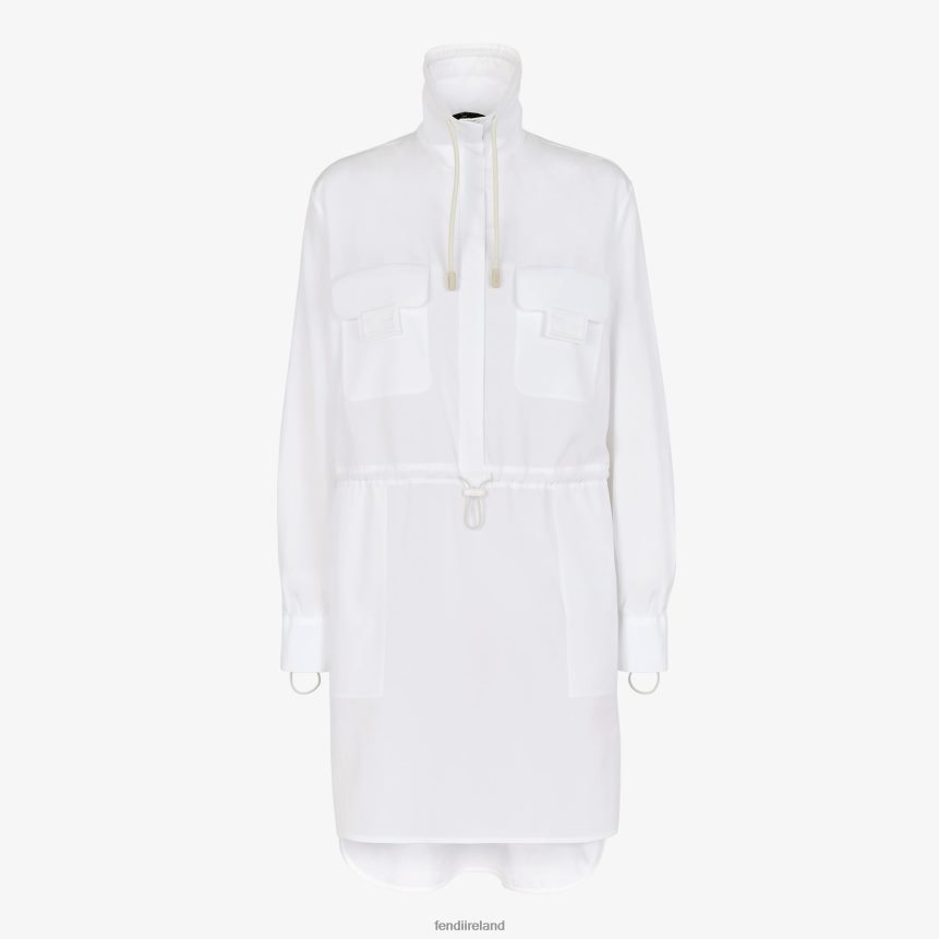 Fendi Women Cotton Dress R06TFR1074 Apparel White