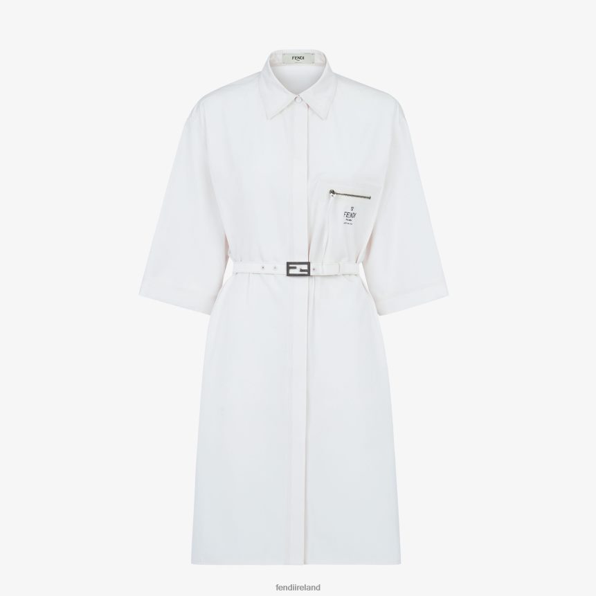 Fendi Women Cotton Dress R06TFR1149 Apparel White