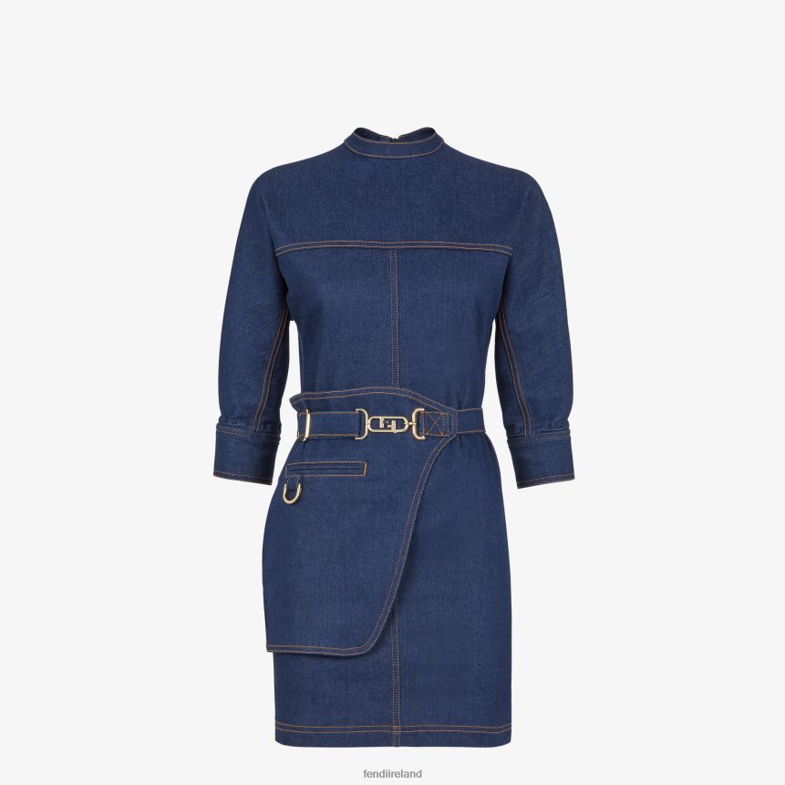 Fendi Women Denim Dress R06TFR1197 Apparel Blue
