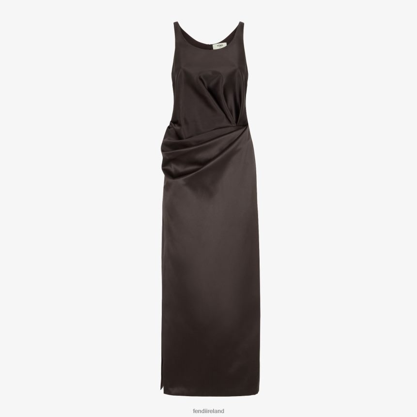 Fendi Women Duchess Satin Dress R06TFR999 Apparel Brown