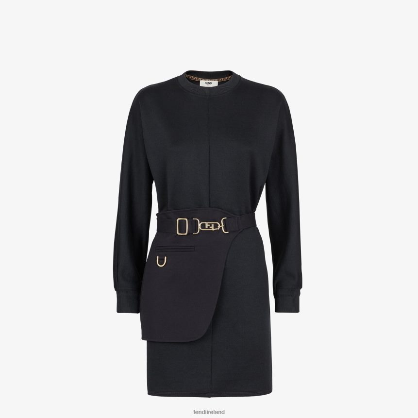 Fendi Women Jersey Dress R06TFR1222 Apparel Black