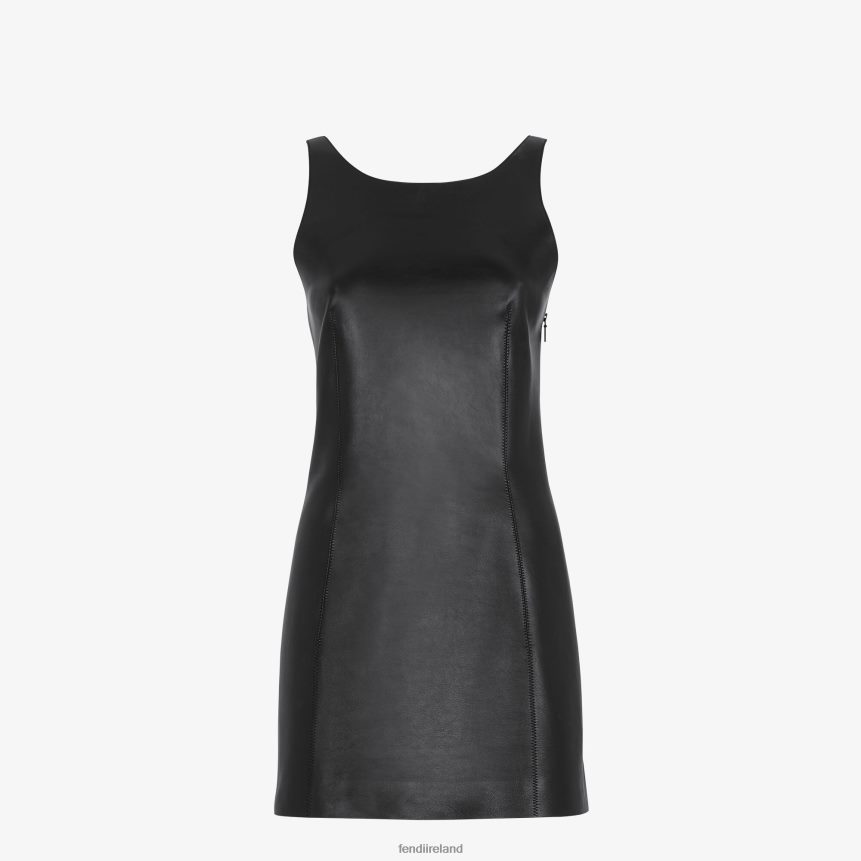 Fendi Women Leather Dress R06TFR943 Apparel Black