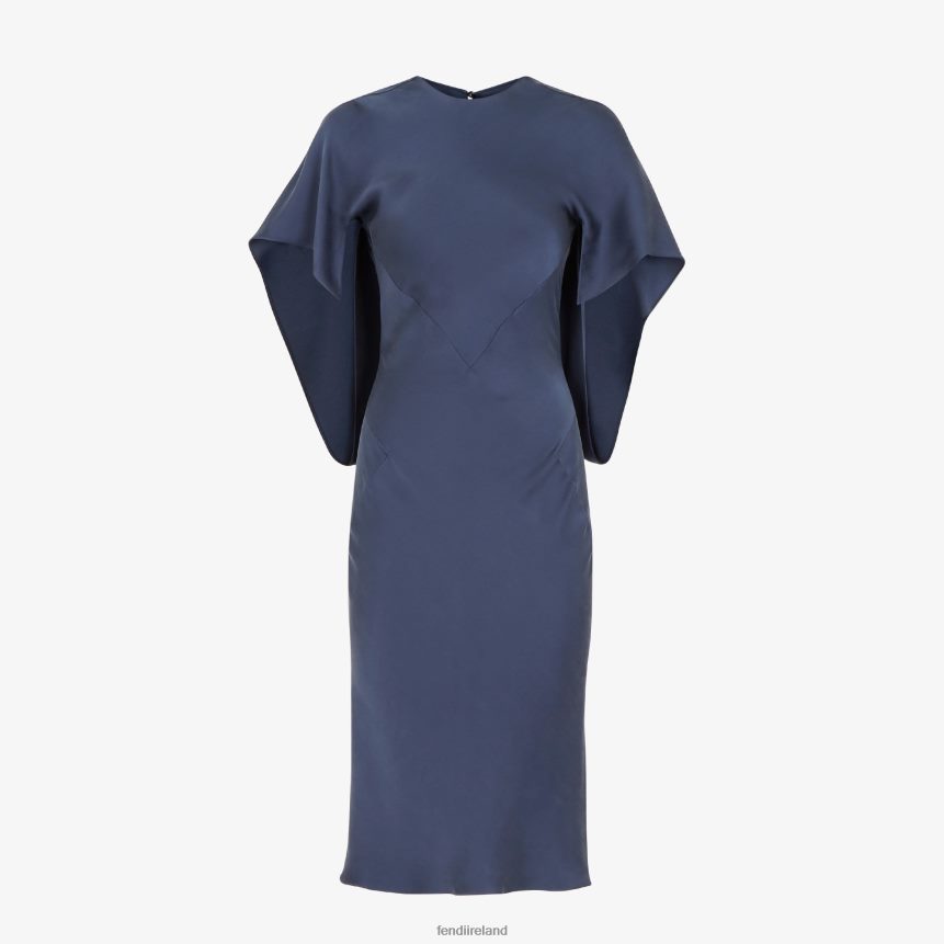 Fendi Women Satin Dress R06TFR1185 Apparel Blue