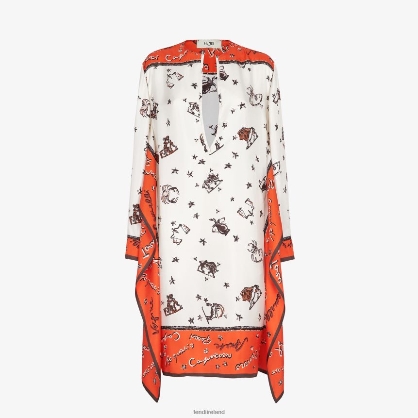 Fendi Women Silk Dress R06TFR1020 Apparel Orange