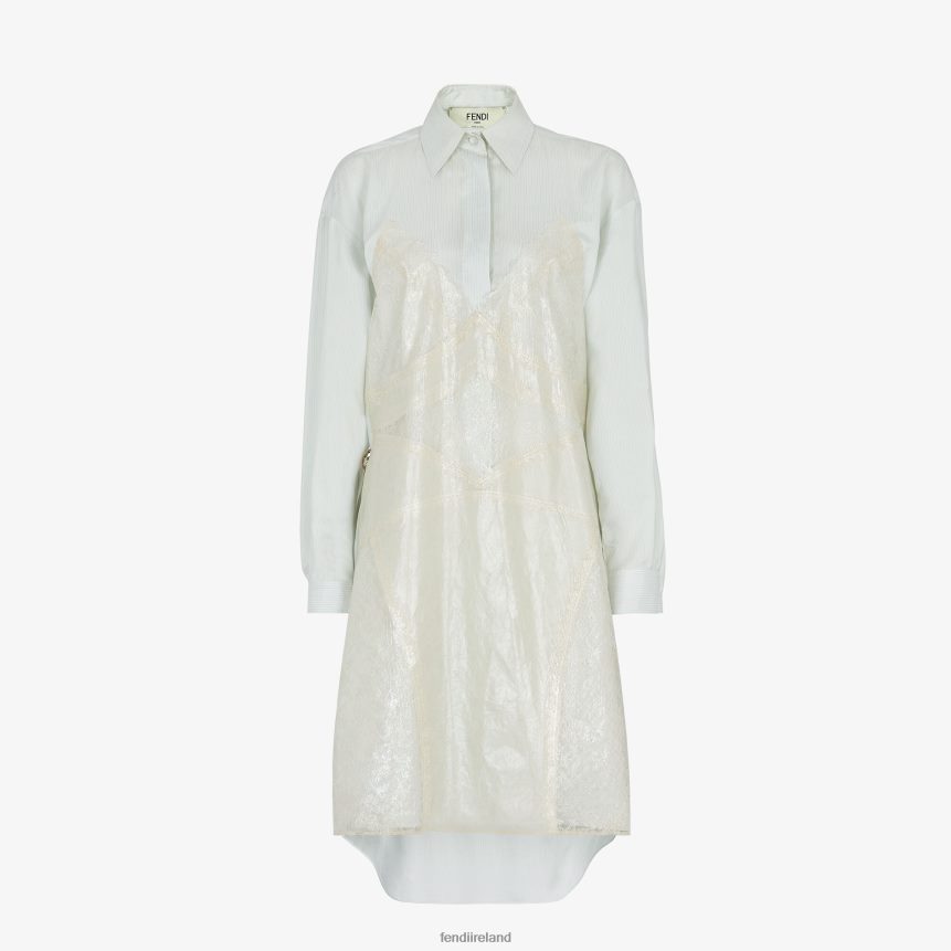 Fendi Women Silk Dress R06TFR965 Apparel Light blue