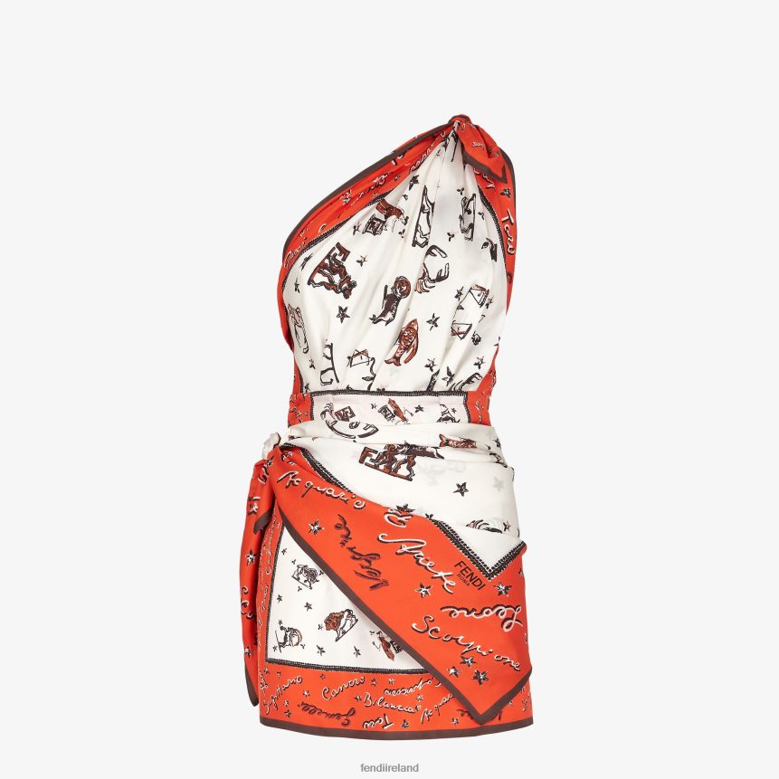 Fendi Women Silk Dress R06TFR989 Apparel Orange