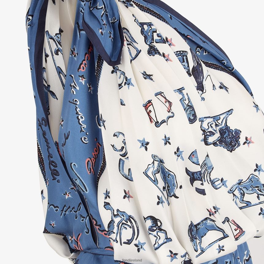 Fendi Women Two-Tone Silk One-Shoulder Dress R06TFR1042 Apparel Multicolor