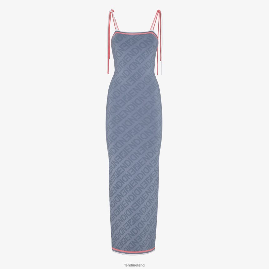 Fendi Women Viscose Dress R06TFR1018 Apparel Blue