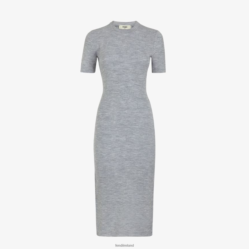 Fendi Women Wool Dress R06TFR1117 Apparel Gray