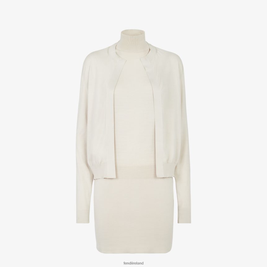 Fendi Women Wool Dress R06TFR1132 Apparel Beige