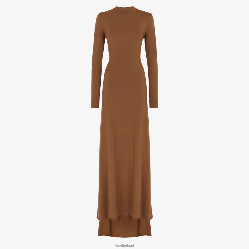 Fendi Women Wool Dress R06TFR1249 Apparel Brown