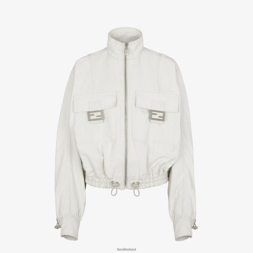 Fendi Women Canvas By Marc Jacobs Jacket R06TFR1027 Apparel White