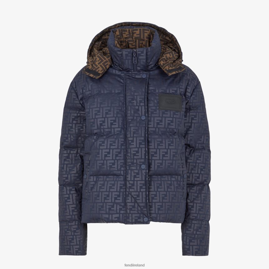 Fendi Women FF Tech Fabric Down Jacket R06TFR1177 Apparel Blue
