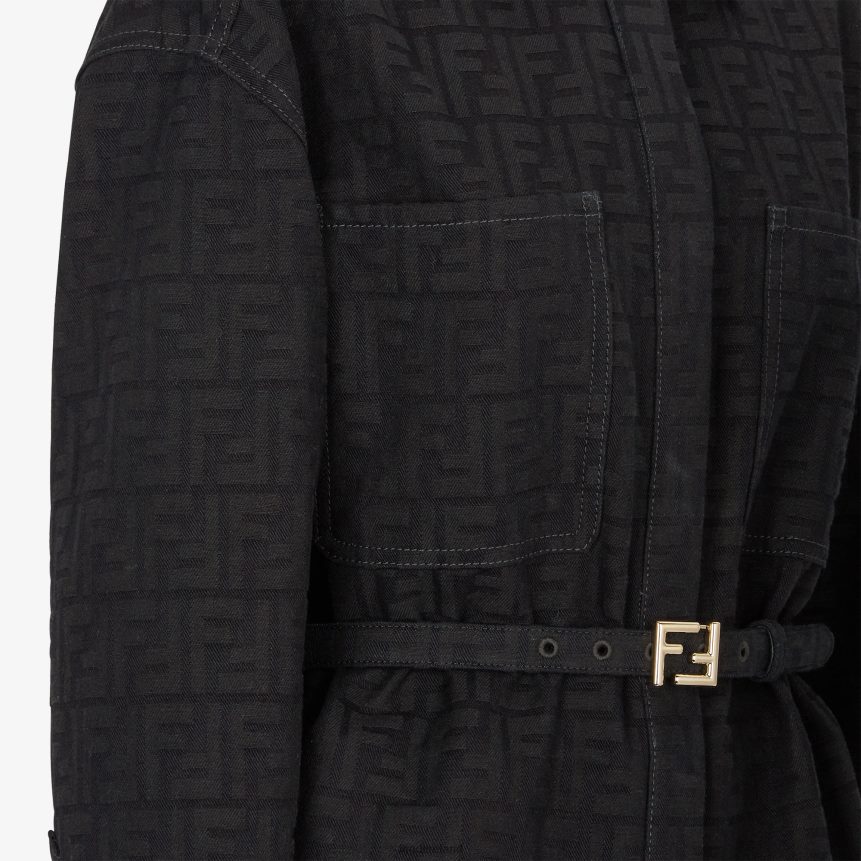 Fendi Women Go-To Jacket In Jacquard Denim R06TFR931 Apparel Blue
