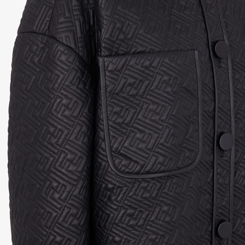 Fendi Women Nappa Leather Go-To Jacket R06TFR1236 Apparel Black