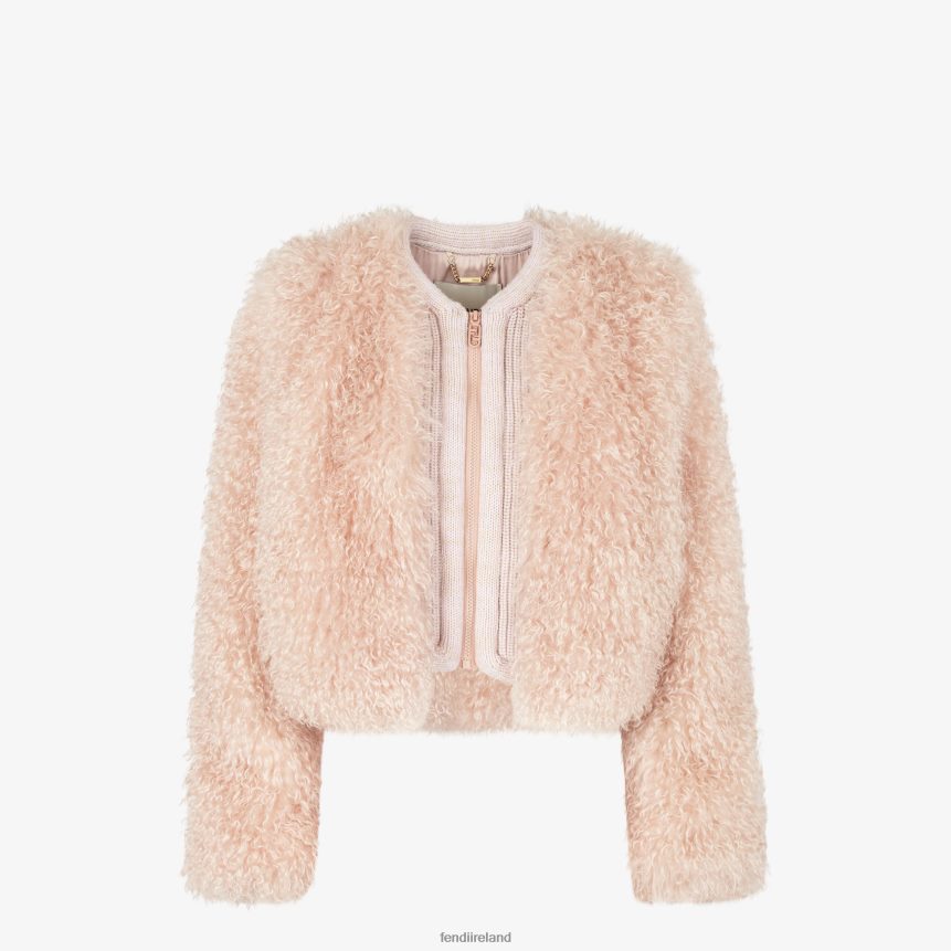 Fendi Women Pale Mohair Jacket R06TFR1227 Apparel Pink