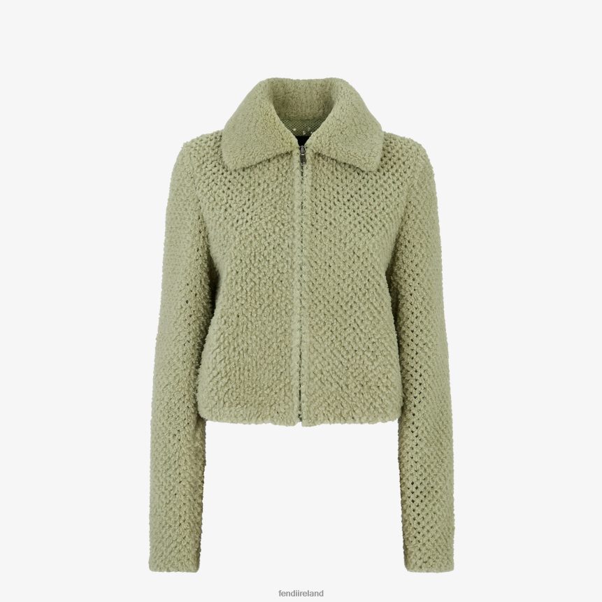 Fendi Women Shearling Jacket R06TFR1099 Apparel Green