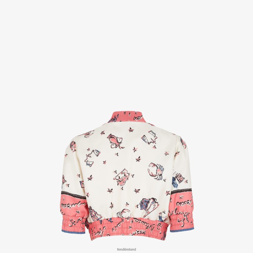 Fendi Women Silk Reversible Bomber Jacket R06TFR1041 Apparel Multicolor