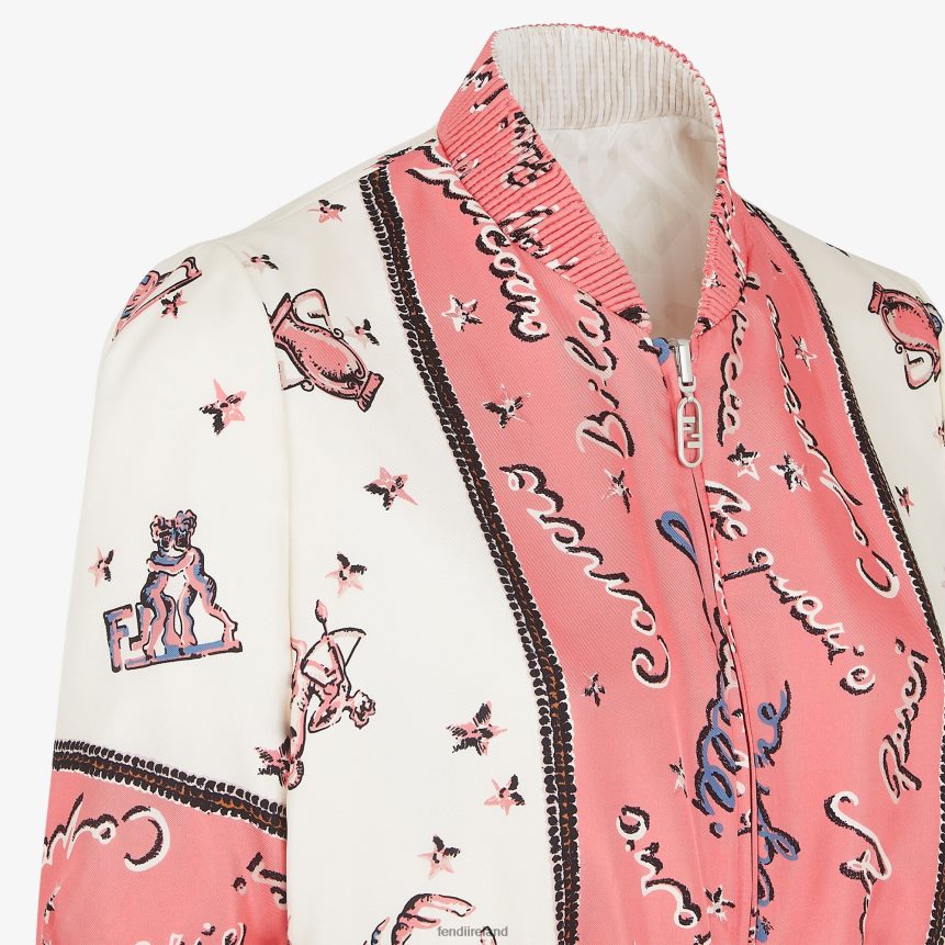 Fendi Women Silk Reversible Bomber Jacket R06TFR1041 Apparel Multicolor